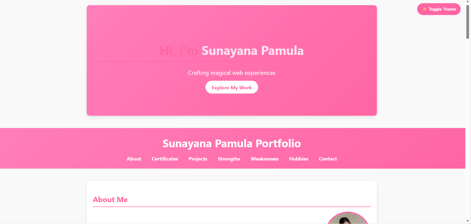 Portfolio Website Screenshot